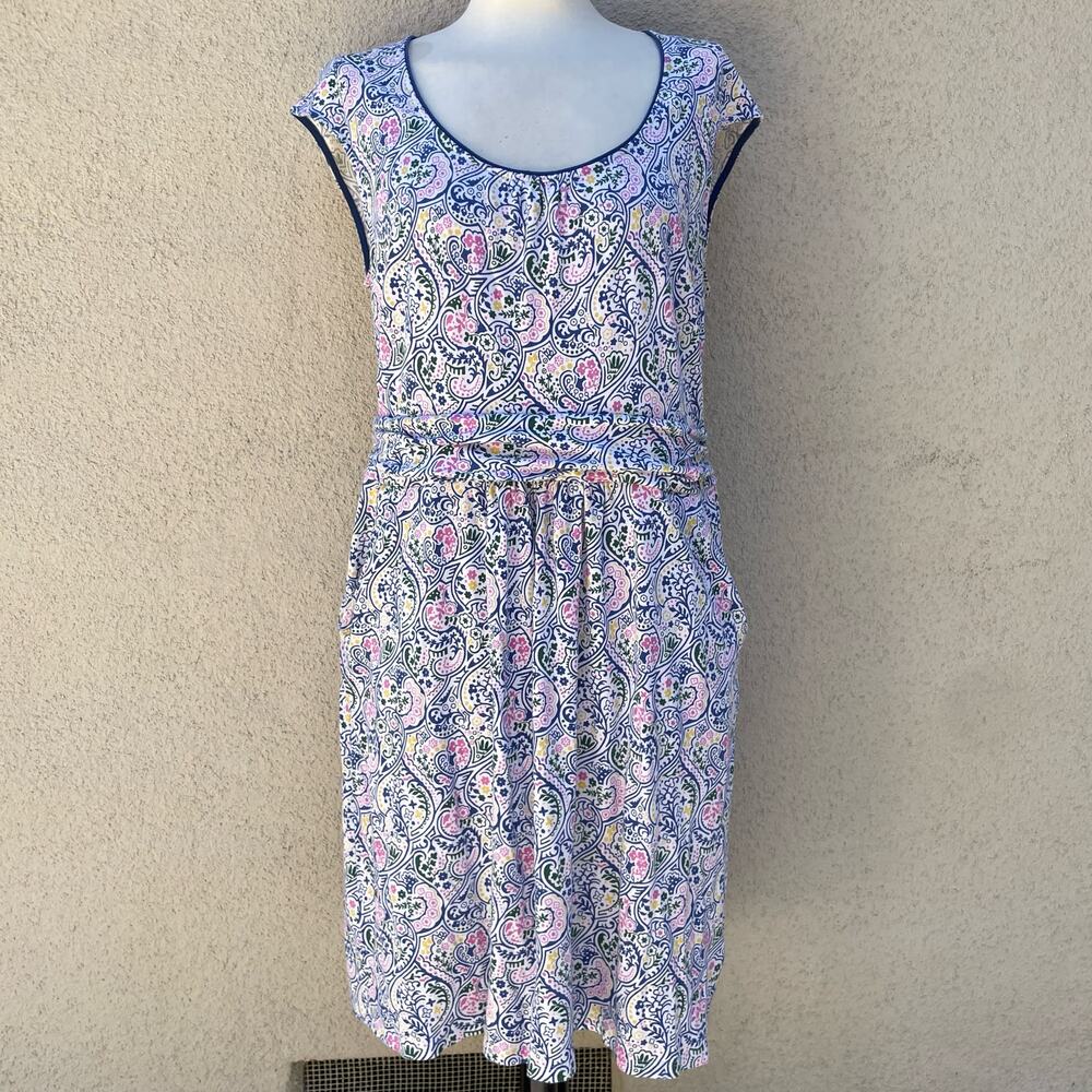 Boden Margot Jersey Blue Primary Paisley Dress Size 14R